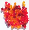 100 4mm Faceted Red Firepolish Bead Mix